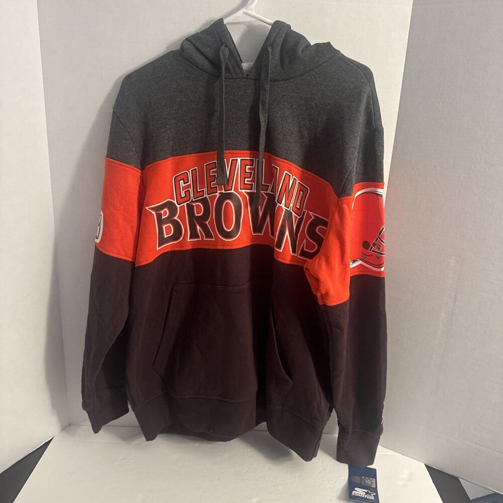 Cleveland Browns Starter Hoodie Sweatshirt Mens Large NFL Football NWT